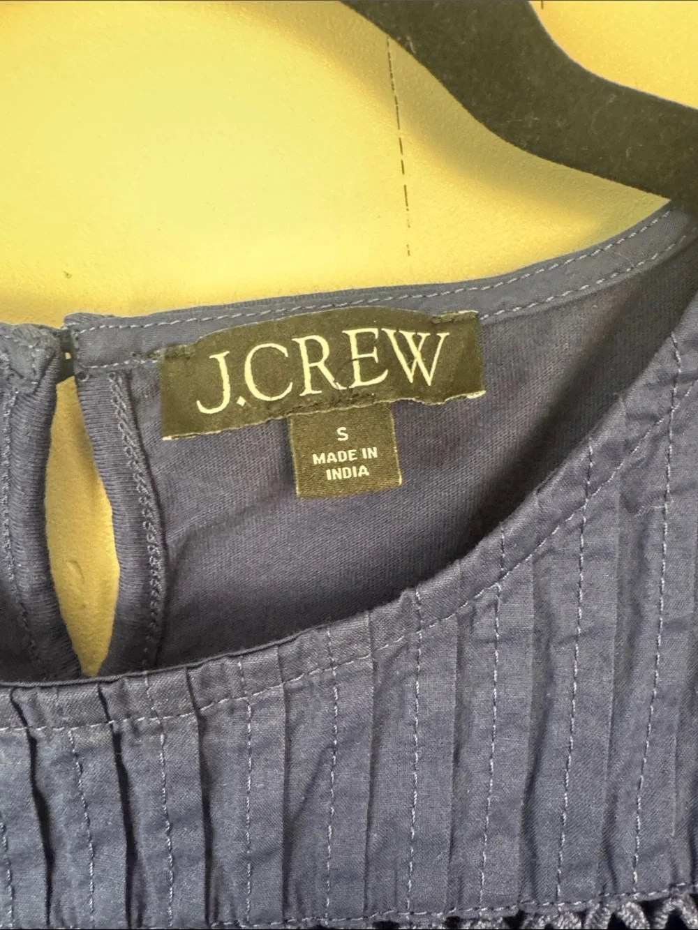 J Crew Re Imagined Blue Puff Sleeve Cotton Blouse Top Womens Small
